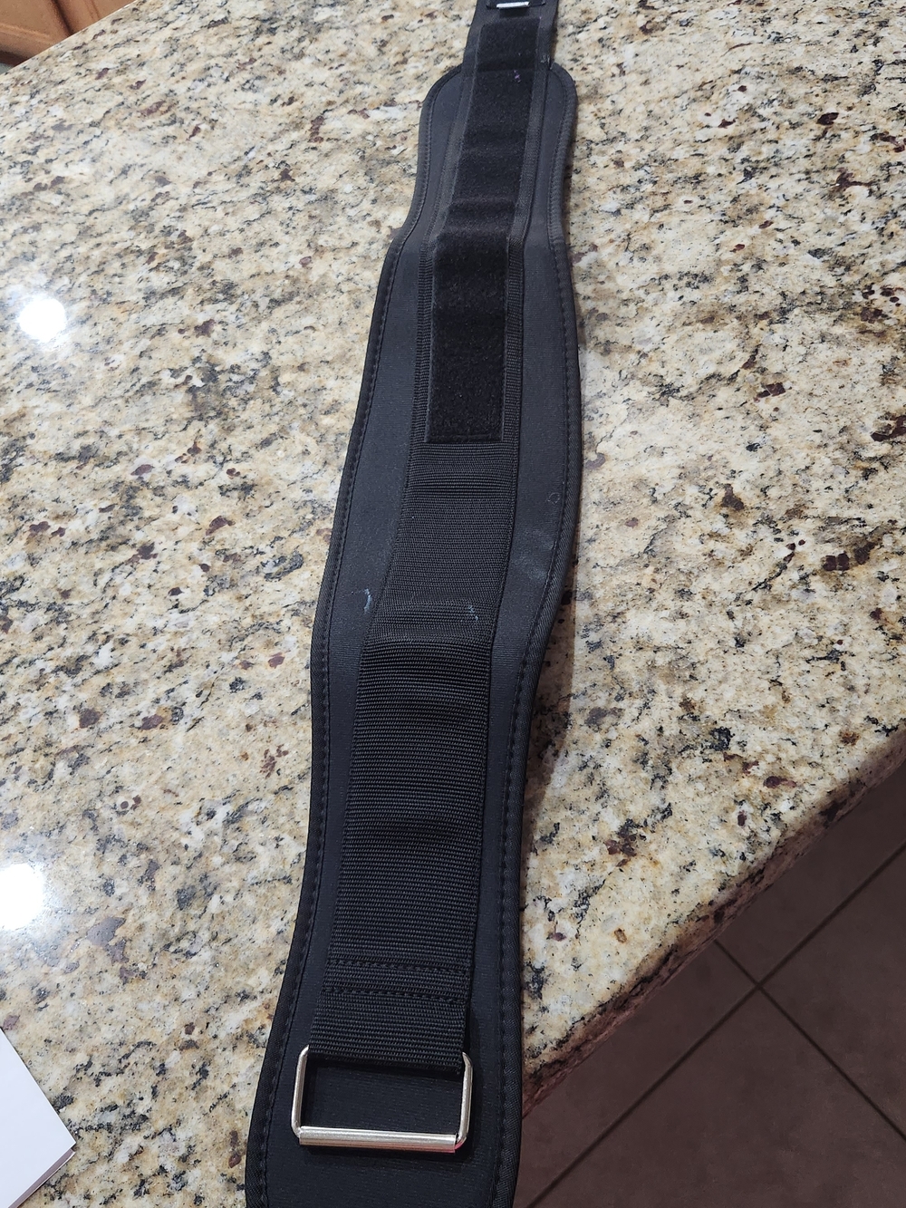 Black Neoprene Weight Belt with Metal D-Ring